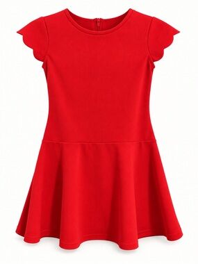 Florence Eiseman Girls Red Fit & Flare Dress Size 10 Like New